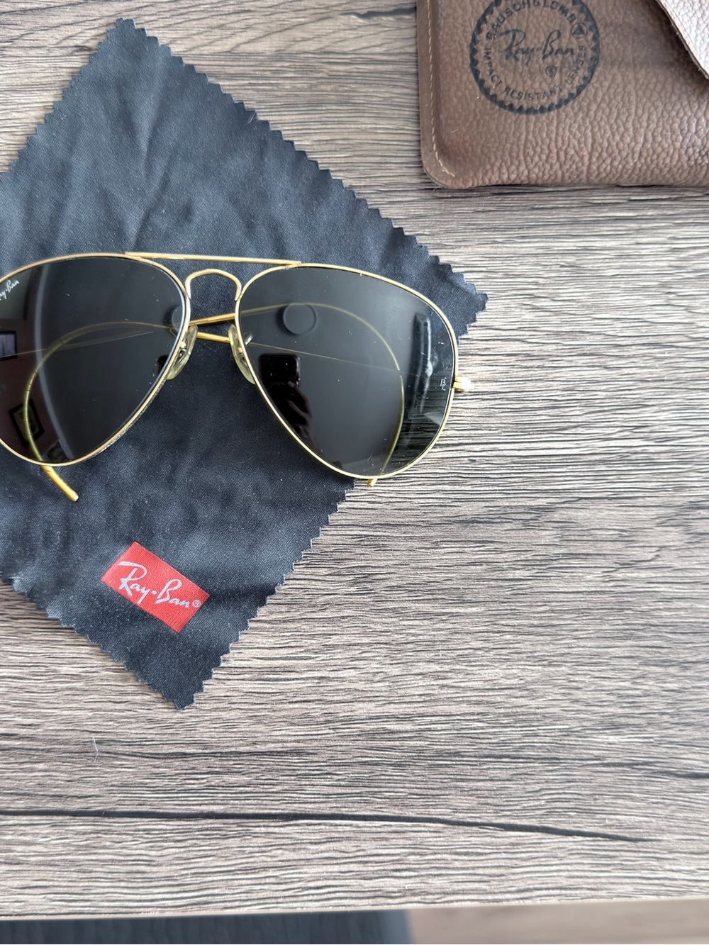 Vintage Ray-Ban Aviator Sunglasses - Gold Frame